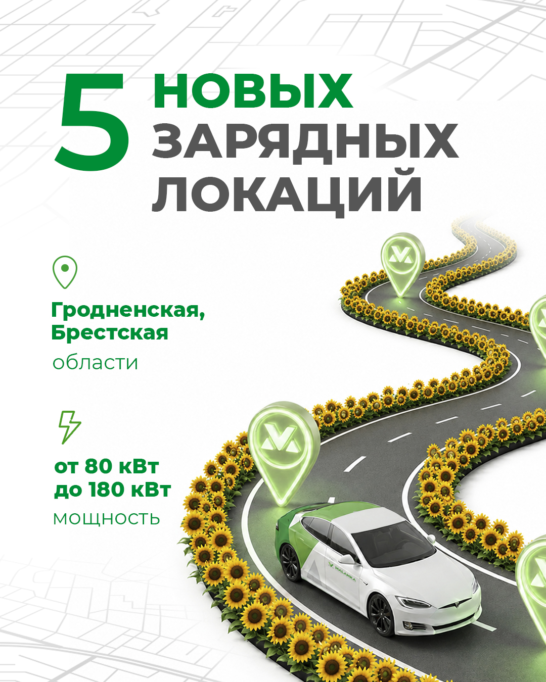 Отличные новости для всех, кто за рулем электрокара. Карта приложения Malanka New попол...